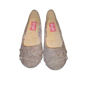 Pop‎ Girls Crisp Stone Distress Ballet Flats 2M